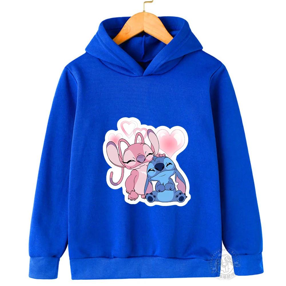MINISO Stitch Hoodies Street Fashion Pullover für Jungen und Mädchen Kinder Sportpullover Outdoor-Sport-Hoodie Kinderbekleidung 100