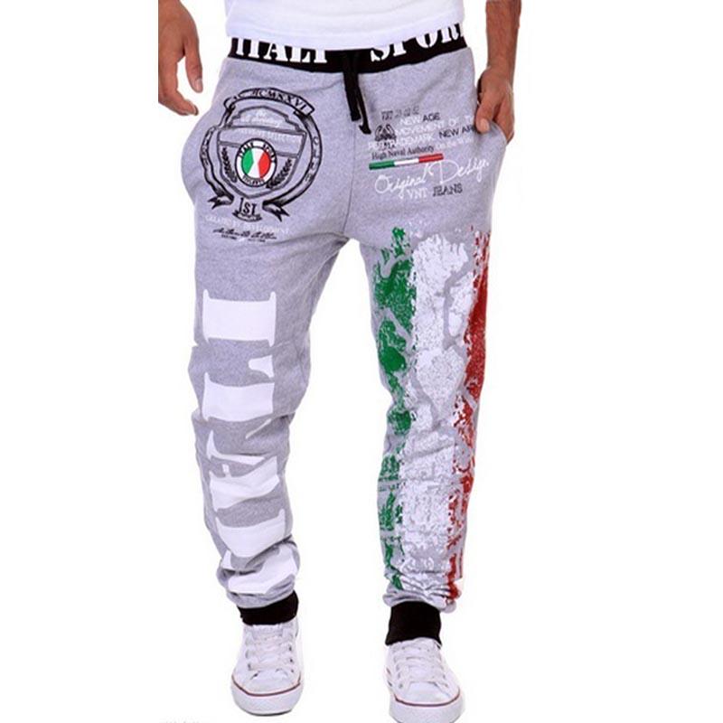 Herrenmode bedruckte Jogginghose, lässige Outdoor-Jogginghose, Jogger L licht grau