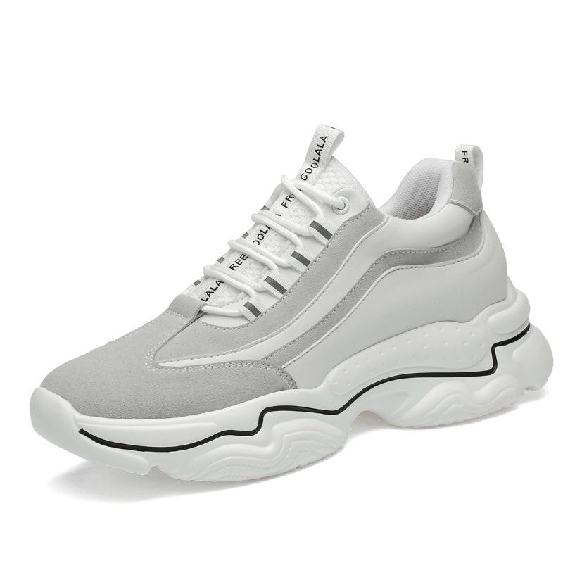 Mode Neue Aufzug Schuhe Männer Turnschuhe 8CM Höhe Zunehmende Schuhe männer Versteckte Heels Innen Höhe Sport Schuhe Luxus Mann lift Schuhe 42 weiß