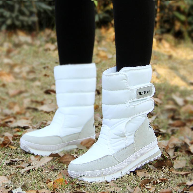 Mode Heiße Schnelle Lieferung Frauen Stiefel Mode Warme Schuhe Frau Wasserdichte Winter Stiefel Frauen Bunte Plus Samt Schnee Boot Damen schuhe 11 weiß