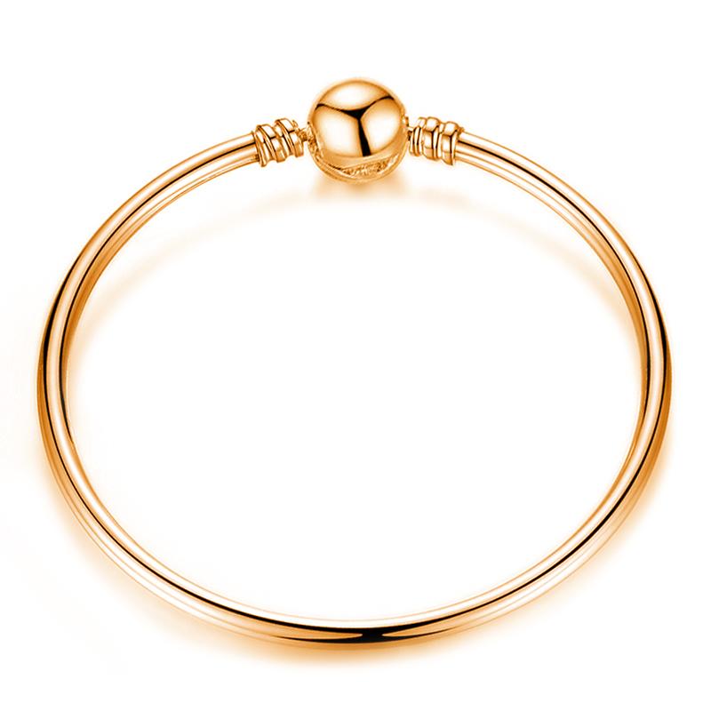 925 Sterling Silber Echt Forever Love Charm Armband Armreifen für Frauen Fit DIY Perlen Feines Armband Schmuck 17cm