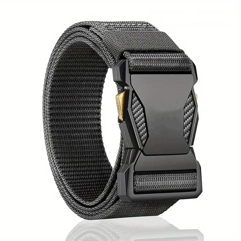 2025 Neue Herren Gürtel, Schnellverschluss-Steckschnalle Herren Outdoor Gürtel Atmungsaktive Gürtel für Herren Hosen Gürtel 125cm graue