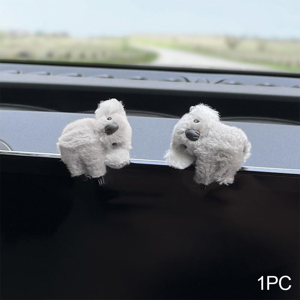 Auto-Innenausstattung, Plüsch, süße Koala-Ornamente, Dekoration, Auto-Rückspiegel-Kontrollbildschirm, Dekoration, Sonnenblende, Kartenclip, Geschenk, Autozubehör #468383 graue