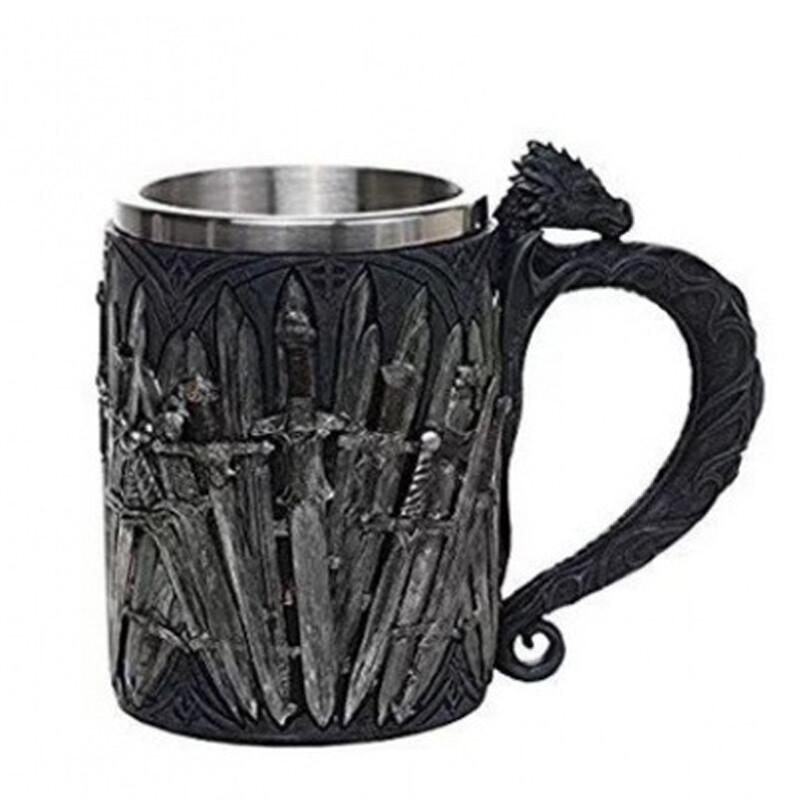 Kreatives Weinglas „Ein Lied von Eis und Feuer“-Becher, Game of Thrones, geprägter Bierkrug, großes Fassungsvermögen, Whisky-Becher, Kaffee- und Milchbecher