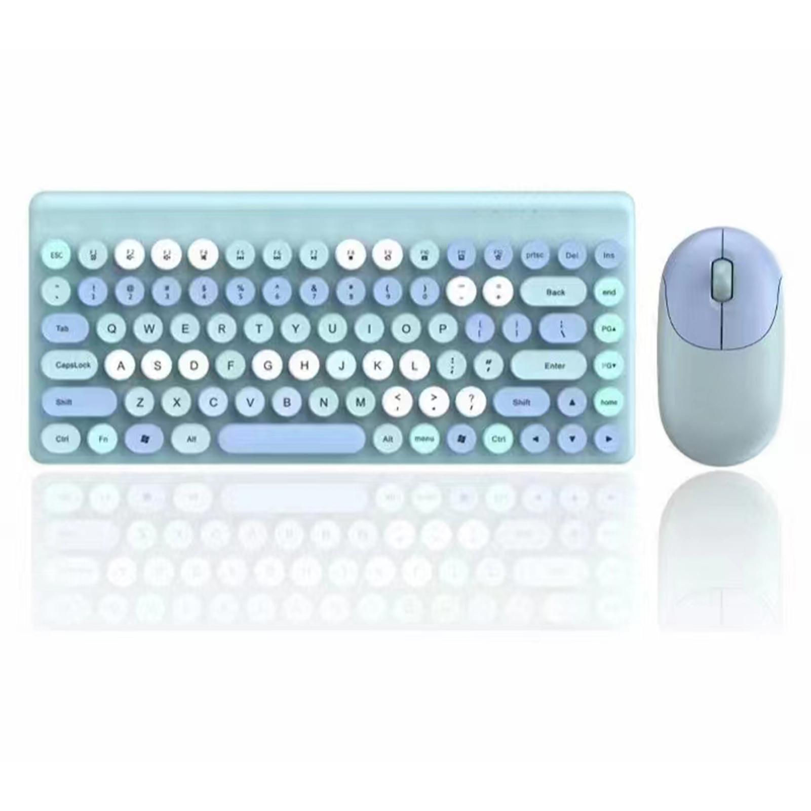 2,4-G-Wireless-Gaming-Tastatur- und Maus-Kits für Desktop-Computer. 86-Tasten-Wireless-Tastatur und blau