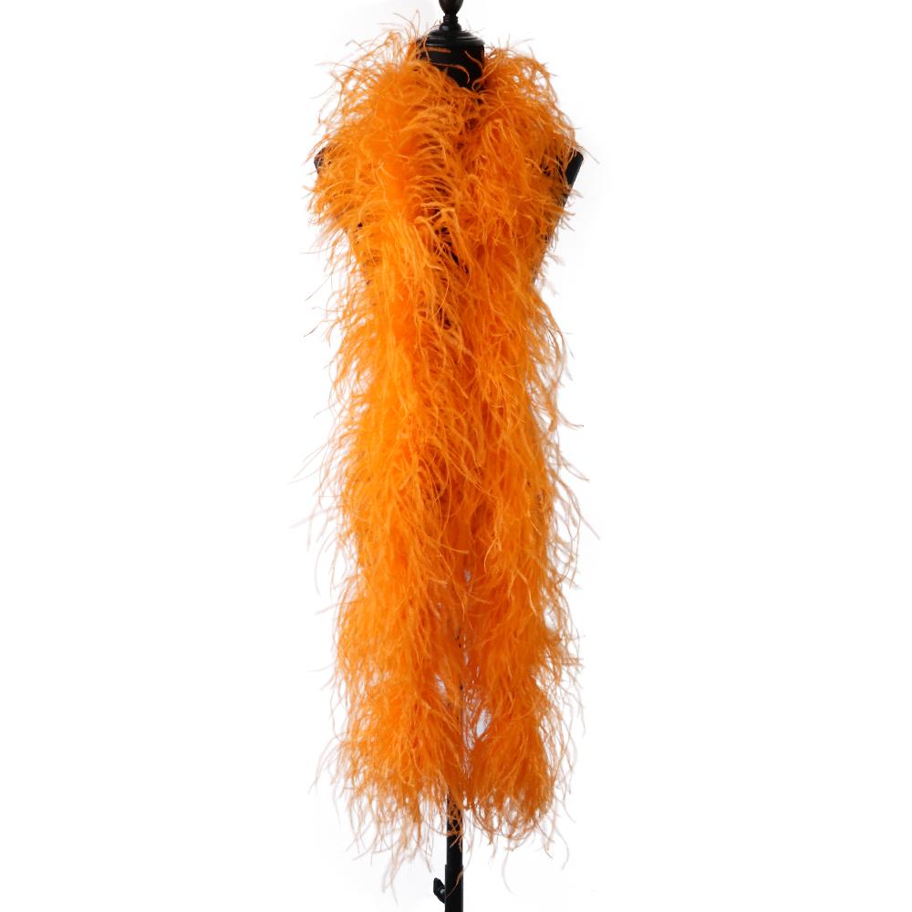 6-lagige Straußenfederboa Naturweiß Plumas Boa Schal Straußenboas Für Individuelles Hochzeitskleid Oberteil Dekoration Federn 6ply 1M orange