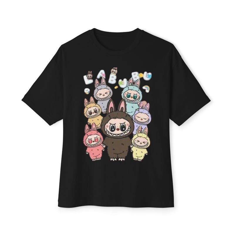 Süßes Labubu Unisex T-Shirt Damen Lustiges Cartoon T-Shirt Y2K 90er Harajuku Grafik Ulzzang T-Shirt 90er Print T-Shirt Ästhetisches Top T-Shirt Unisex M