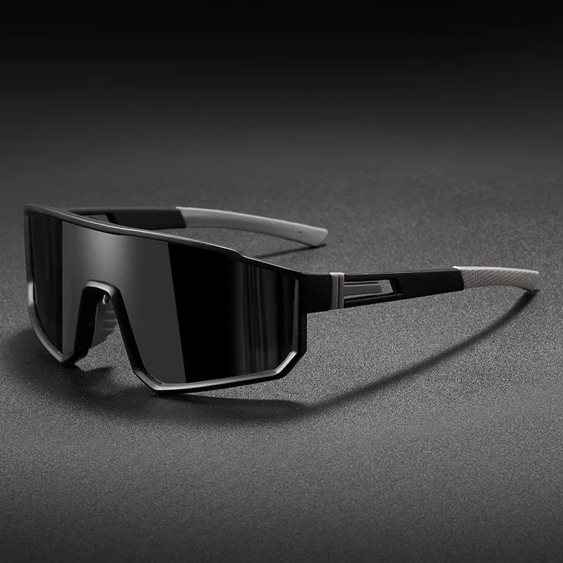 Neue Sonnenbrille mit großem Rahmen für Herren Outdoor-Sport-Sonnenbrille Damenbrille Ski-Brille UV400 schwarz