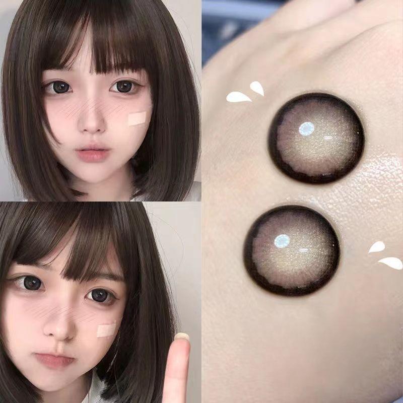 MillCreek 2 Stück farbige Kontaktlinsen für die Augen Braun natürlicher Komfort jährliche Augen-Make-up-Kontaktlinsen Cosplay Kontaktlinsen Jahresservice -2.75 rot