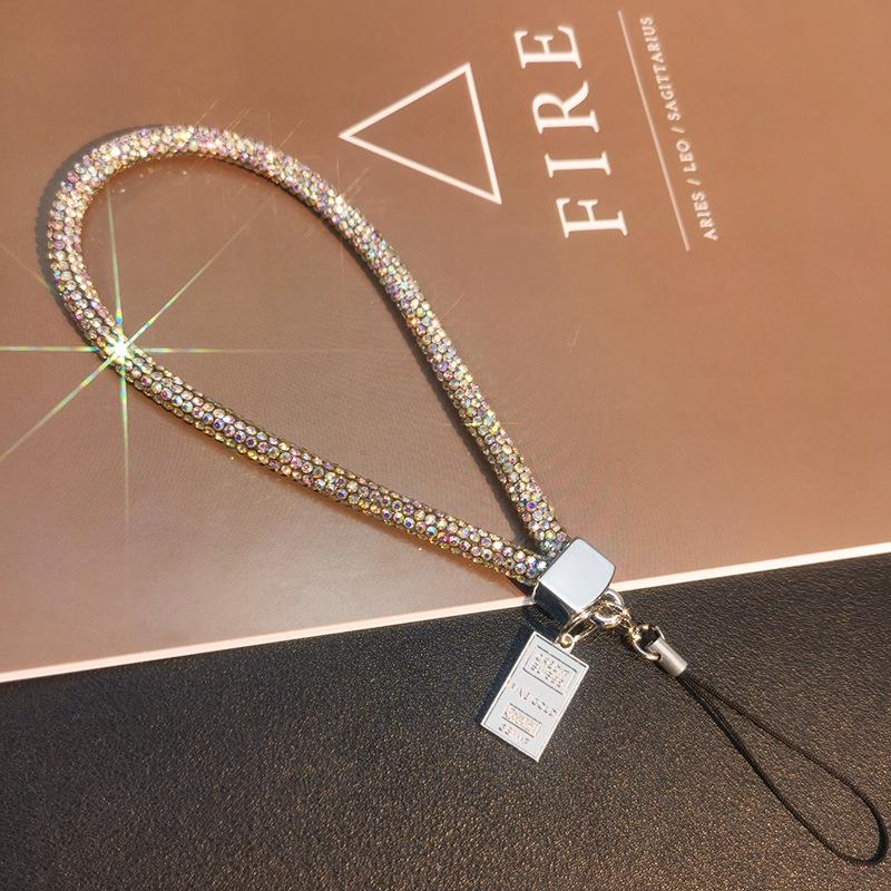 Universal Telefon Lanyard Handy Glitter Anti-verloren Lanyard Strap Halskette Schnur Telefon Sicherheit Tether für IPhone 14 Pro Max gold