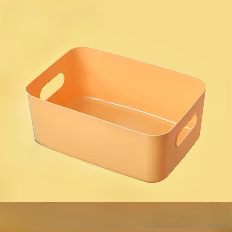 Aufbewahrungsbox, Desktop-Aufbewahrungsbox, Haushalts-Kosmetik-Aufbewahrungsbox, Badezimmer-Küche-Wohnheim Verschiedenes Snacks Aufbewahrungskorb L gelb