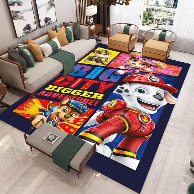 3D Cartoon PAW P-Patrol bedruckter Teppich Wohnzimmer Schlafzimmer Teppich Rutschfester Teppich Zuhause Schlafzimmer Dekoration Läufer Geburtstag Geschenk 120x160cm