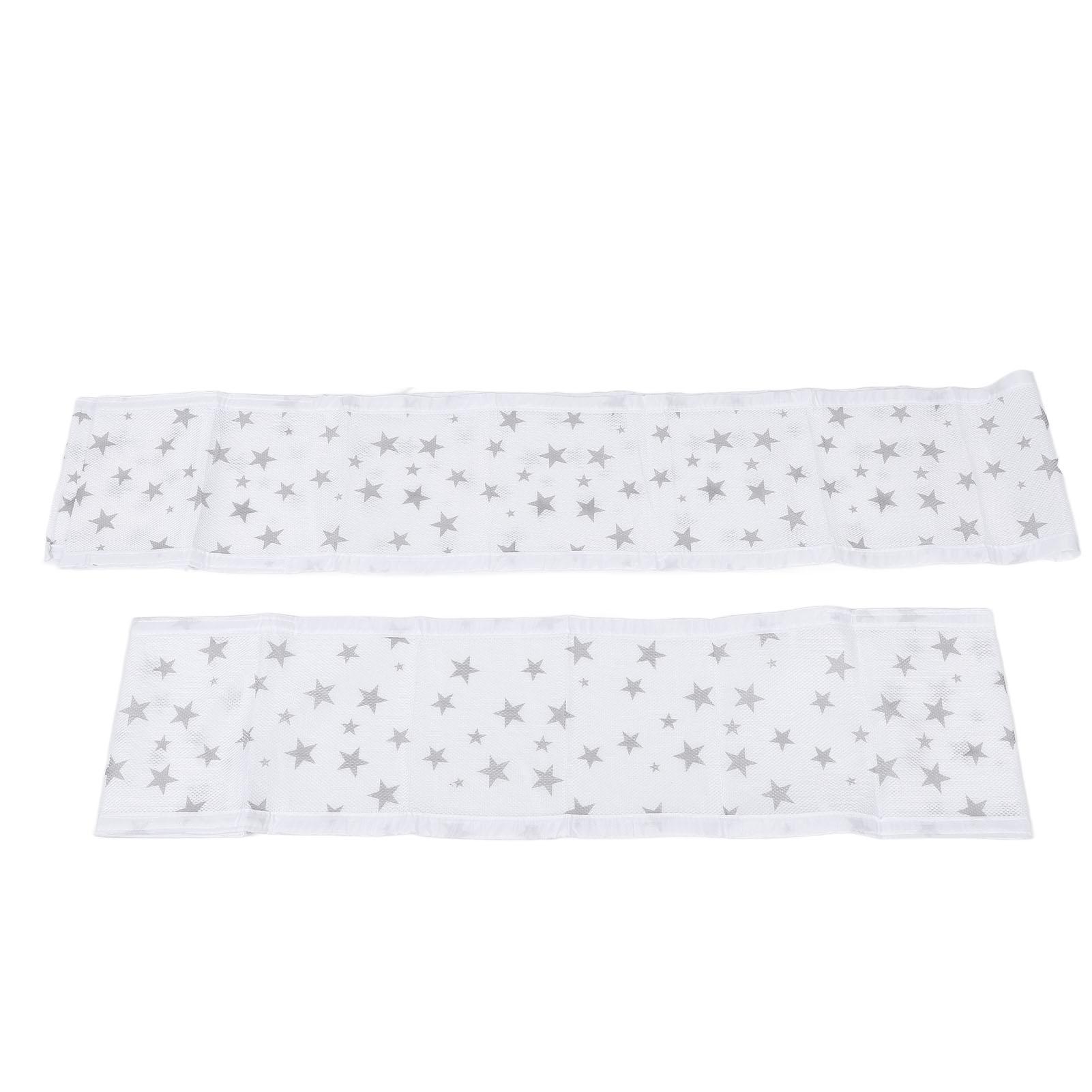 2 Stück Atmungsaktives Mesh Babybett-Nestchen Weiches Mesh Krippen-Nestchen Anti-Fall Gitterbett-Schutz für Baby Star