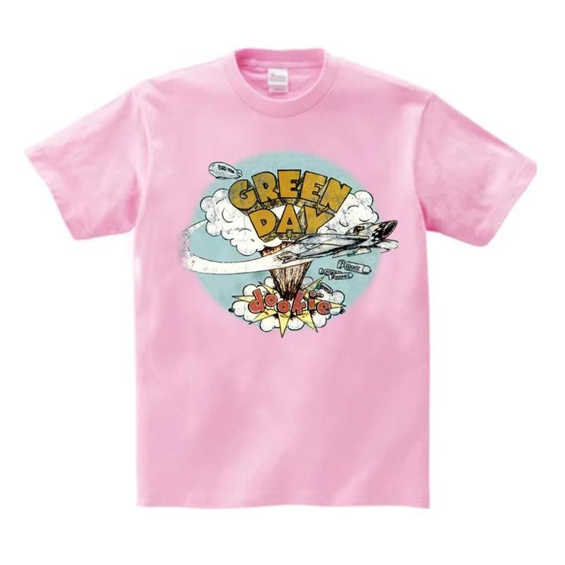 Kinder Sommer T-Shirt Jungen und Mädchen T-Shirt Mode Kinder Teenager Jungen T-Shirt GREEN DAY Musik Rock T-Shirt M