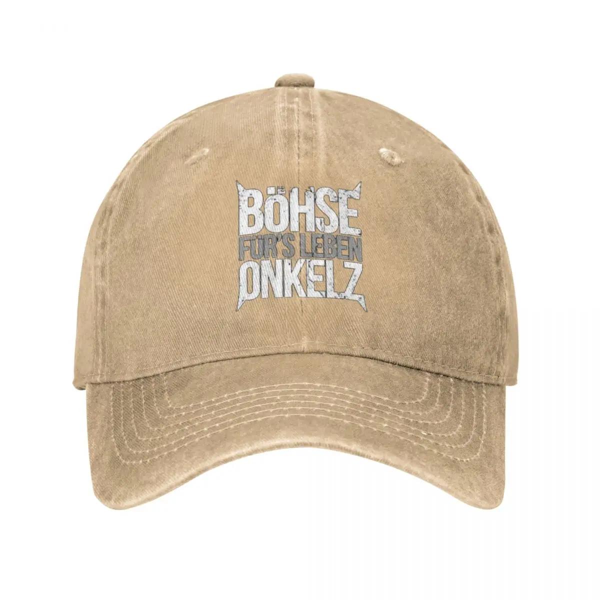 Vintage Böhse Onkelz Rock Baseball Caps Unisex Distressed Gewaschene Sonnenkappe Deutsche Musik Outdoor-Aktivitäten Hüte Kappe Adjustable khaki