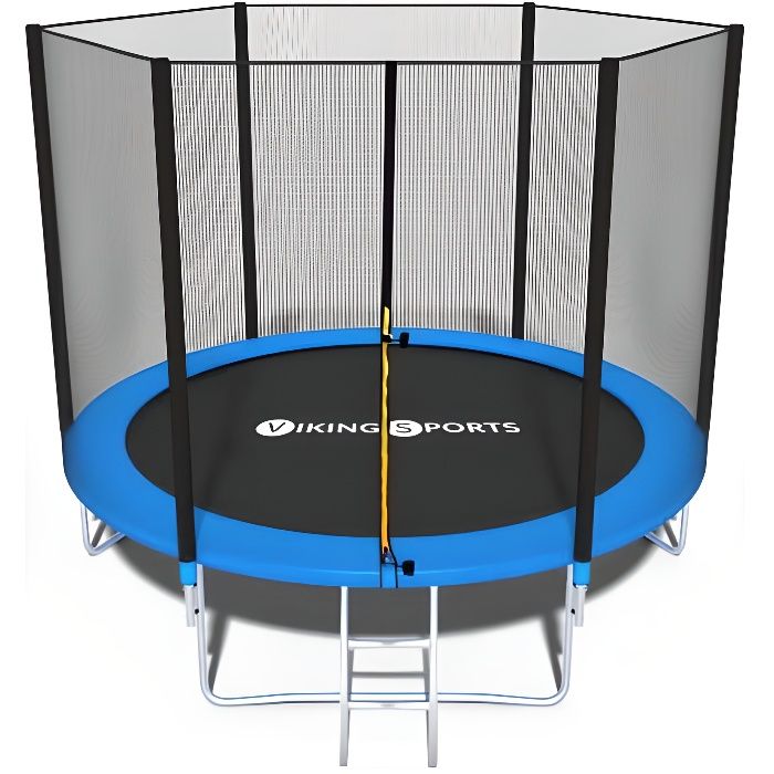 Trampolin - VIKING SPORTS - Trampolin blau 312 cm - mit Sicherheitsnetz - Leiter inklusive - bis 100 kg blau