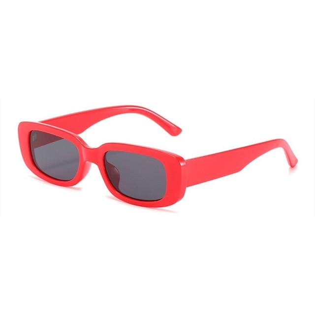 Sonnenbrille Klassische Retro Quadratische Gläser Frauen Vintage Reise Kleine Rechteck Sonnenbrille Weibliche Brillen Anti-Glare rot