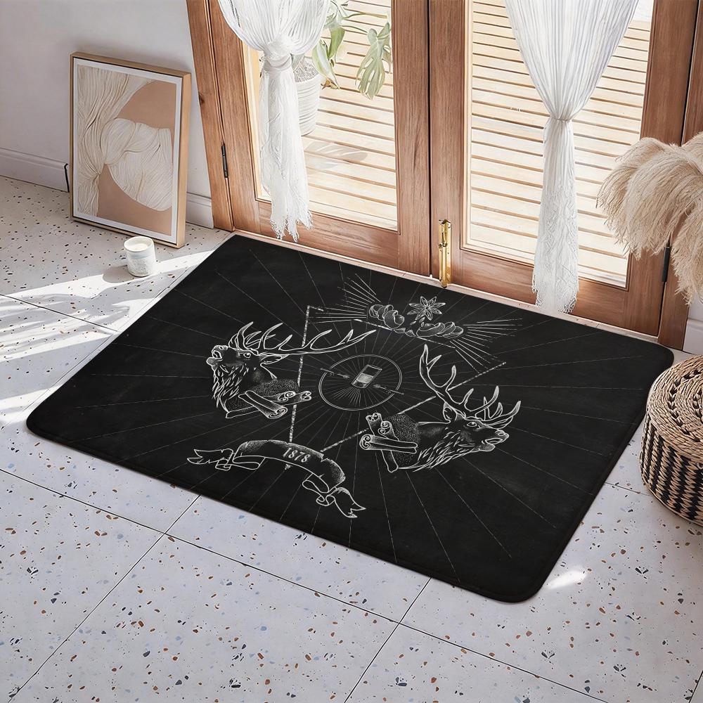 Trink Jägermeister Fußmatte Eco Flanell Fußmatte Rutschfest Geruchlos Innenbodenmatte Weicher Kurzer Plüsch Heimmatte 160x200cm