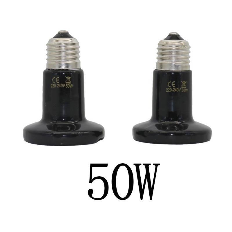 E27 Haustier-Heizlicht, 25 W, 50 W, Mini-Infrarot-Keramik-Emitter, Wärmelampe, Schwarz für Reptilien-Haustier-Brutlampe 50W
