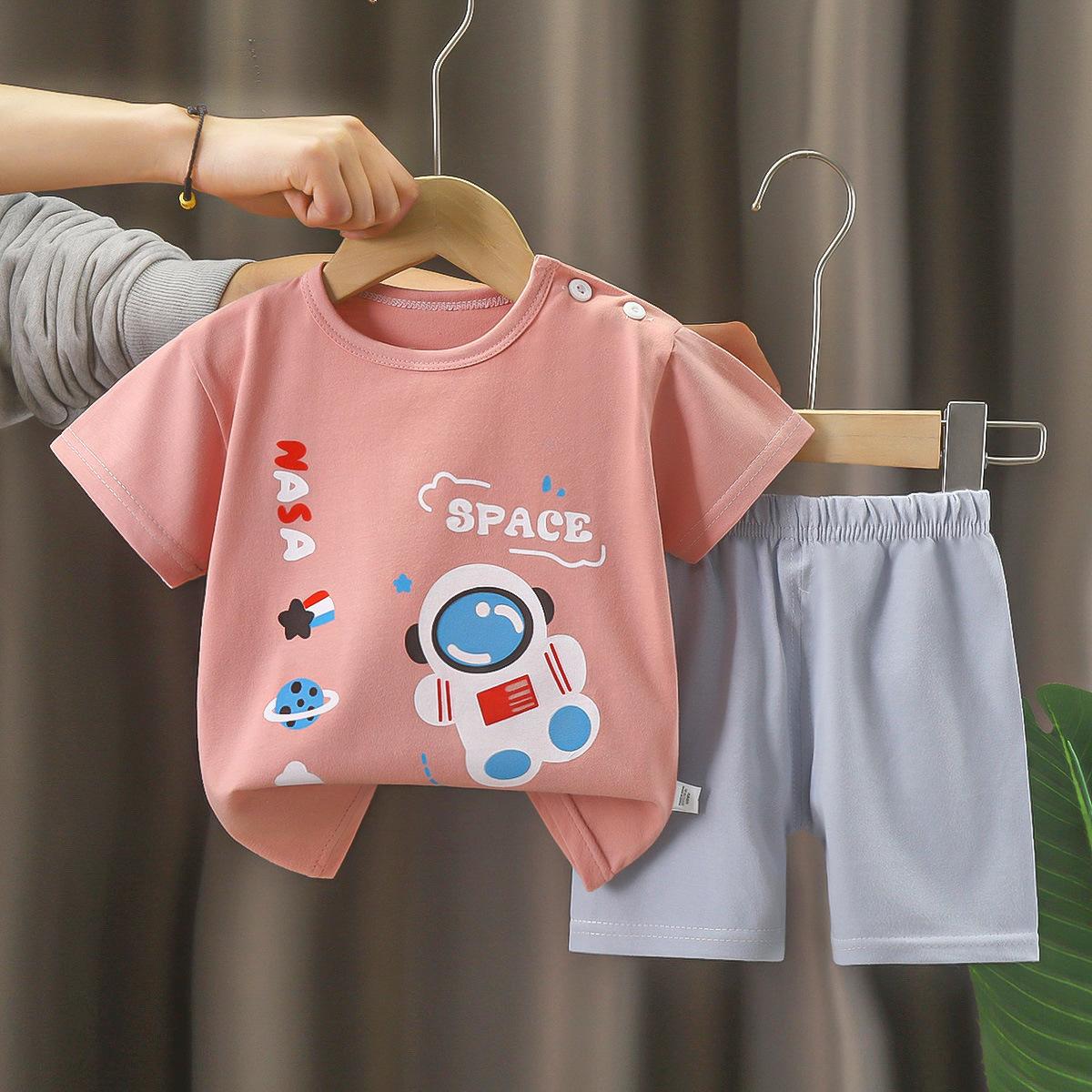 Kinder Kleidung Kinder Sets Jungen Mädchen T-shirt Shorts 2PCS Sommer Baumwolle Kurzarm Baby Kinder Kleidung Kleinkind Anzug 73CM
