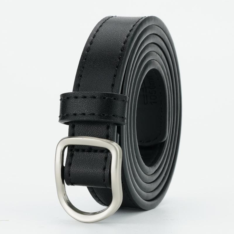 Damengürtel Koreanischer Stil Trendiger Damen Dünner Gürtel Modisches Lochfreies Dornschließen-Design Kleider Dekorativer Rockgürtel Damen 105cm black