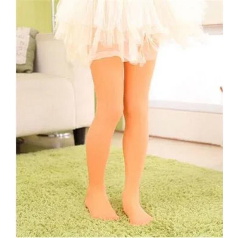 Mädchen Ballett Tanz Strumpfhose Kinder Eine dünne Sektion Mode Samt Strumpfhose Baby Einfarbig Schwarz Weiß Strümpfe S orange