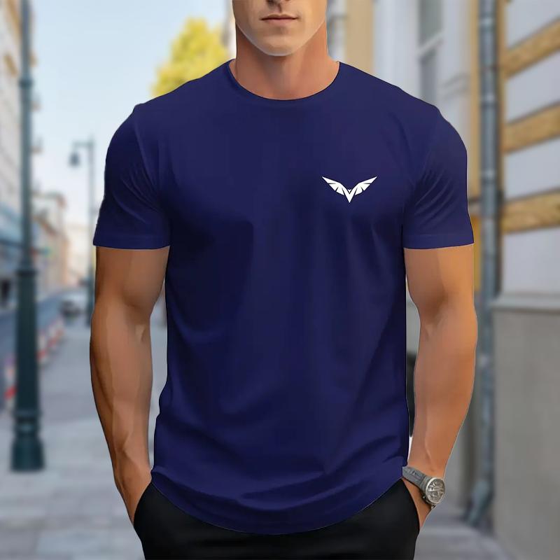 Neues Sommer-T-Shirt für Herrenmode Persönlichkeit Vielseitig bedrucktes Herren-T-Shirt Top XL navy blau