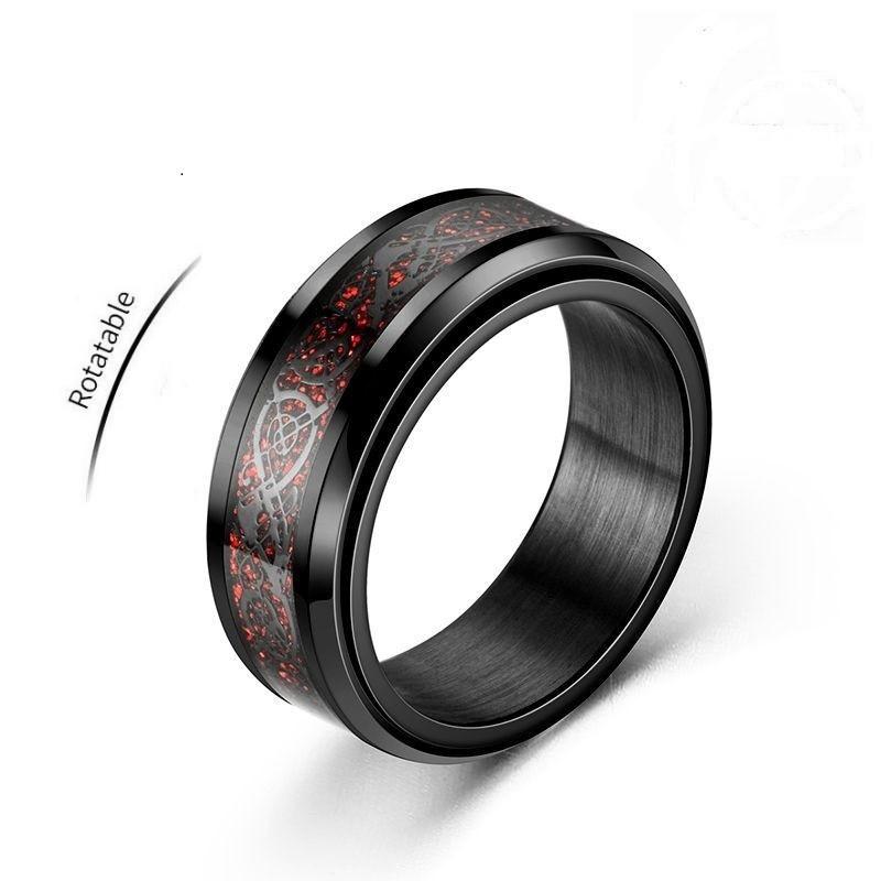 Viking Dragon Edelstahl Anti Stress Ringe Männer Fidget Spinner Kostenloser Versand Anti Angst Entspannende Rotierenden Ring Anillo 13 gray
