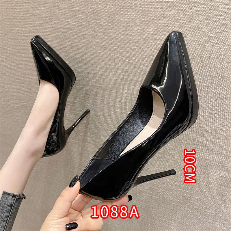 High Heels Damen Sexy Mode Spitz Zehen Dünne Absätze Temperament High Heels Pumps Feenstil Schlichte Einzelne Schuhe Damen 34 schwarz