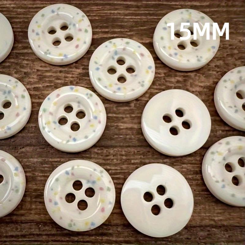 Süße Bunte Gepunktete Knöpfe Genäht Babykleidung Handgemachte Zelte DIY Zubehör Knöpfe 10pcs weiß