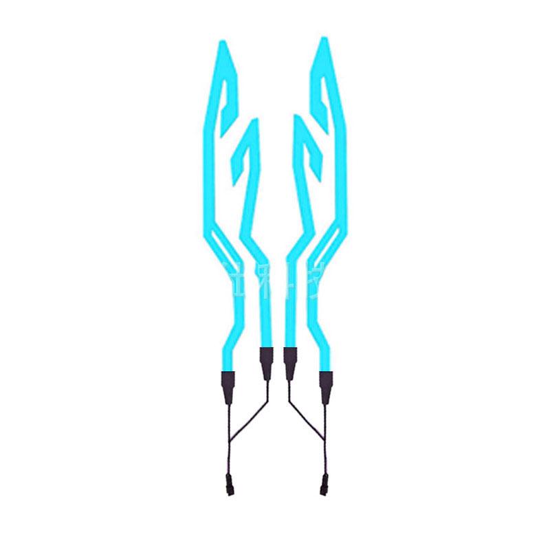 Motorrad LED Nacht Reiten Signal Helm EL Kalt Licht 4 Modus Led Fahrrad Helm Licht Streifen Dekoration Kit Bar Zubehör hellblaue