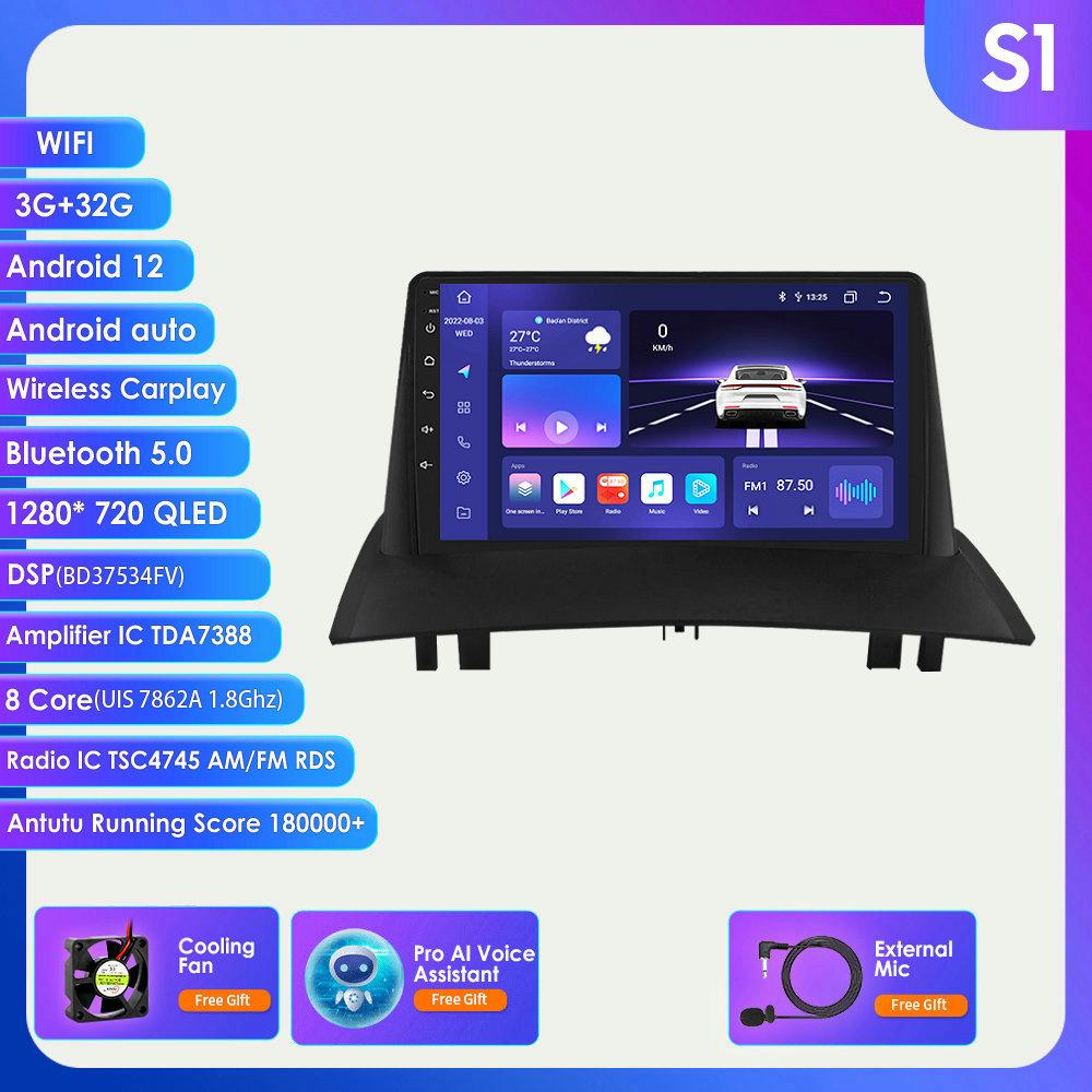7862 System 2din Android Autoradio für Renault Megane 2 2002-2009 Autoradio Multimedia Video Player Intelligenter Bildschirm GPS Nav Head Unit Carplay 4G S1 8Core 3G 32G AI