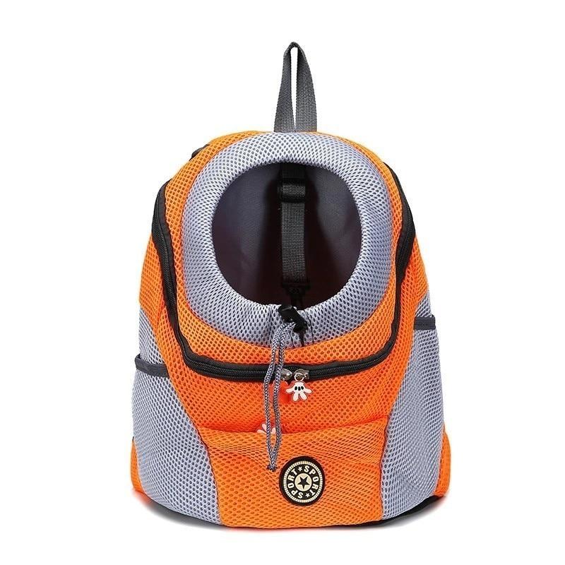 Haustier Hund Tragetasche Träger Für Hunde Rucksack Out Doppelte Schulter Tragbare Reise Rucksack Outdoor Hund Tragetasche Mesh 1-4 set L orange