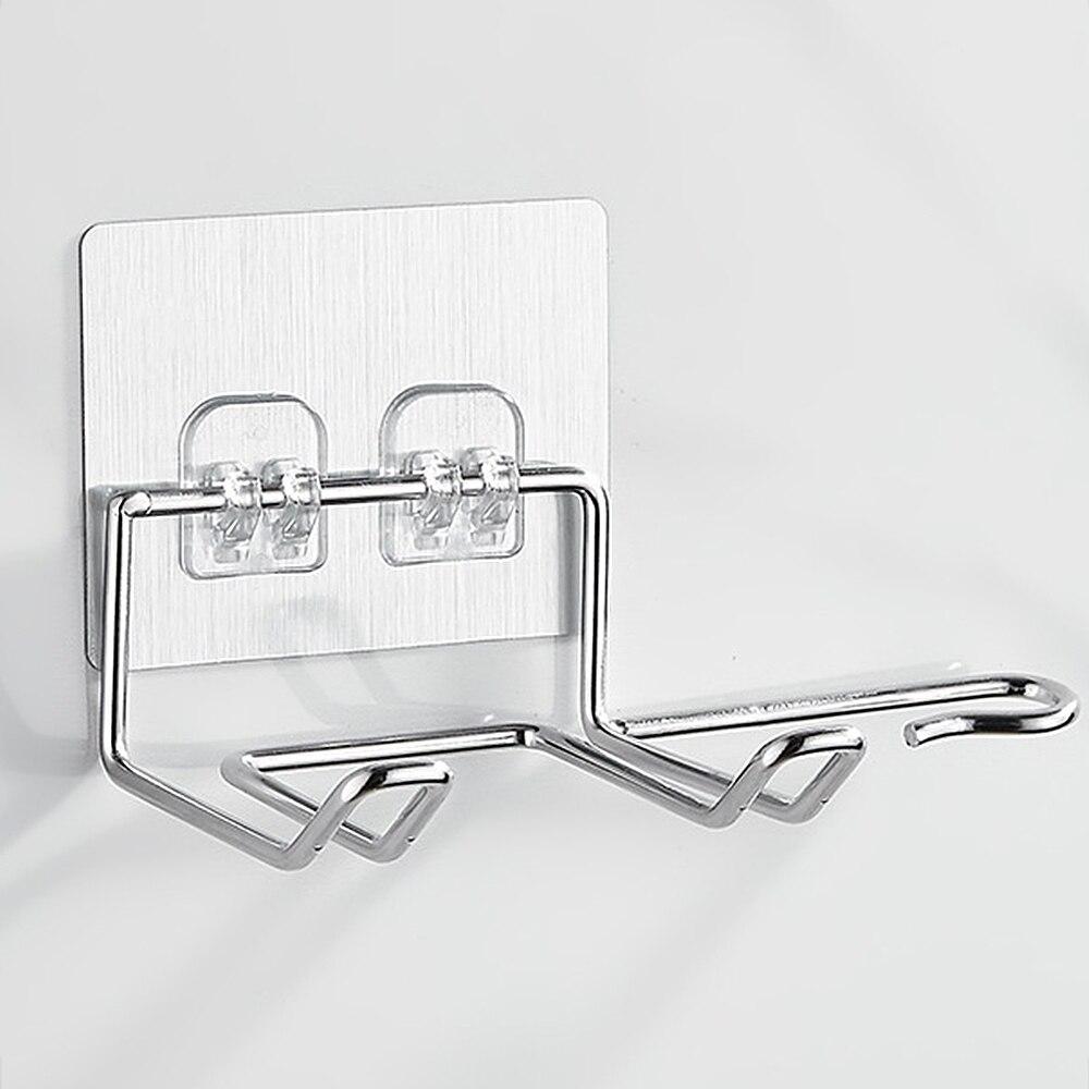 Haartrockner-Halter, Wandmontage, Haarglätter, Trockner-Halter, Badezimmer-Organizer, Aufbewahrungsregal silber