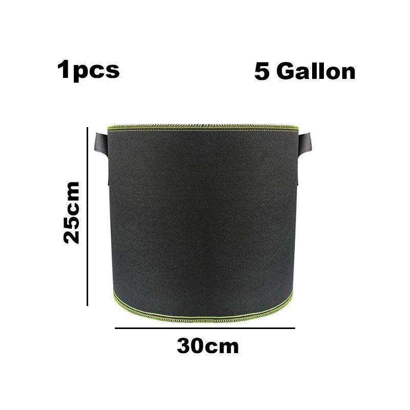 5 gal 10 gal Stoff Pflanze wachsen Taschen Töpfe Obst Blumentopf Werkzeuge Garten wachsen Gemüse große Größe Kartoffel Gemüse Pflanzen D green-bk 5Gal