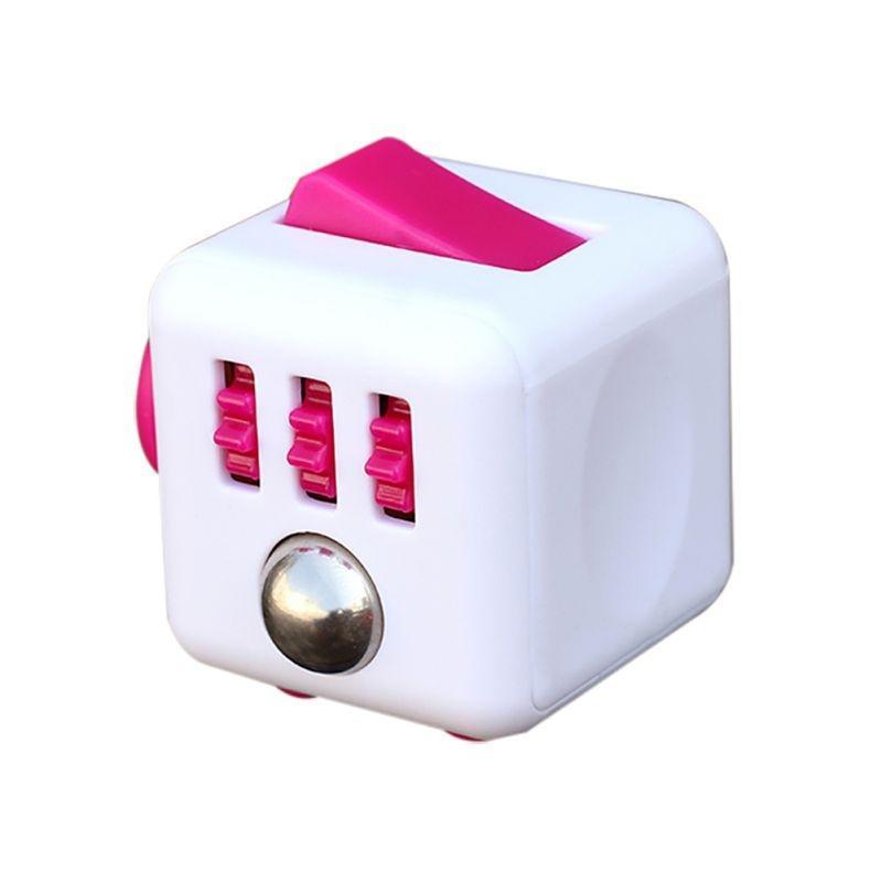 Mini Fidget Cube Spielzeug Vinyl Schreibtisch Fingerspielzeug Squeeze Fun Stress Reliever Antistress Stress Cube Toys rosa