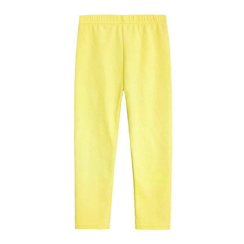 Baumwolle weiche elastische Baby Mädchen lange Hosen Kinder Leggings Frühling Sommer Kinderkleidung 130 gelb