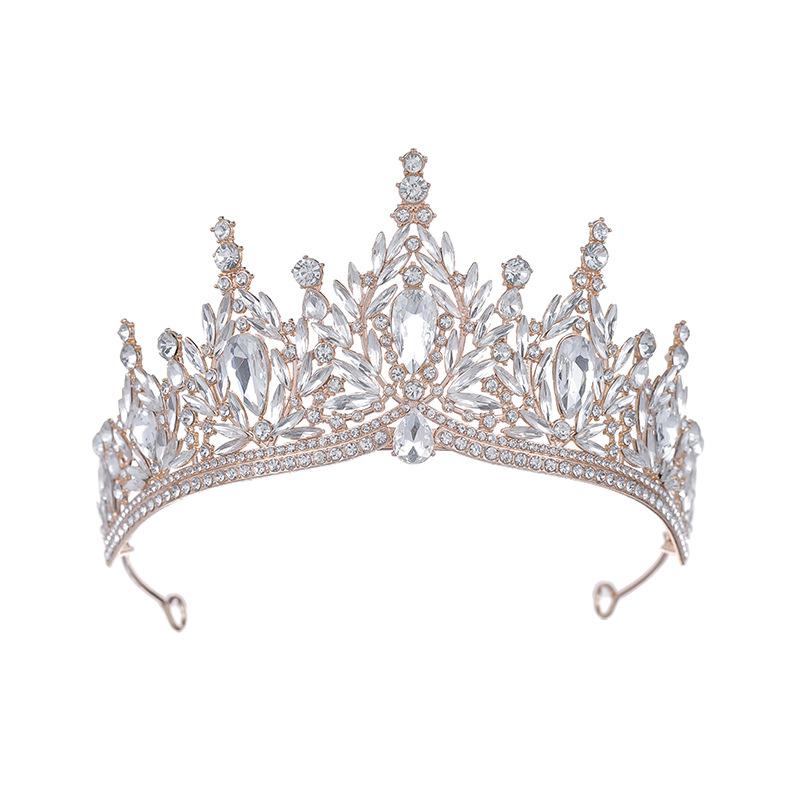 Krone Braut High End Kopfschmuck Super Glitzernde Kristall Prinzessin Krone Haarkrone Hochzeitskleid und Abendkleid Accessoires gray