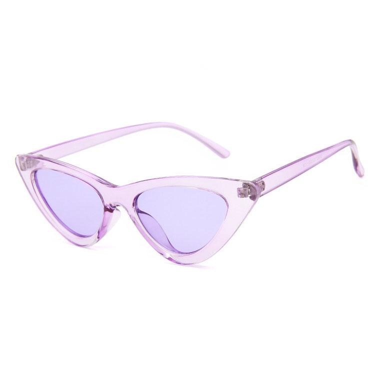 Vintage Katzenaugen-Sonnenbrille Damen Marken-Designer Retro-Sonnenbrille Weiblich purple&purple violett