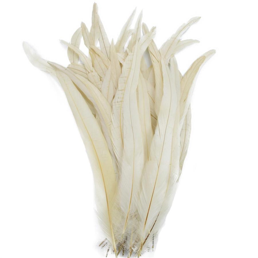 100 Stück 25-40 cm Hahnenfedern Hochzeit Basteln DIY Naturfeder Handarbeit Party Feder Karneval Kopfschmuck Dekoration 35-40cm weiß
