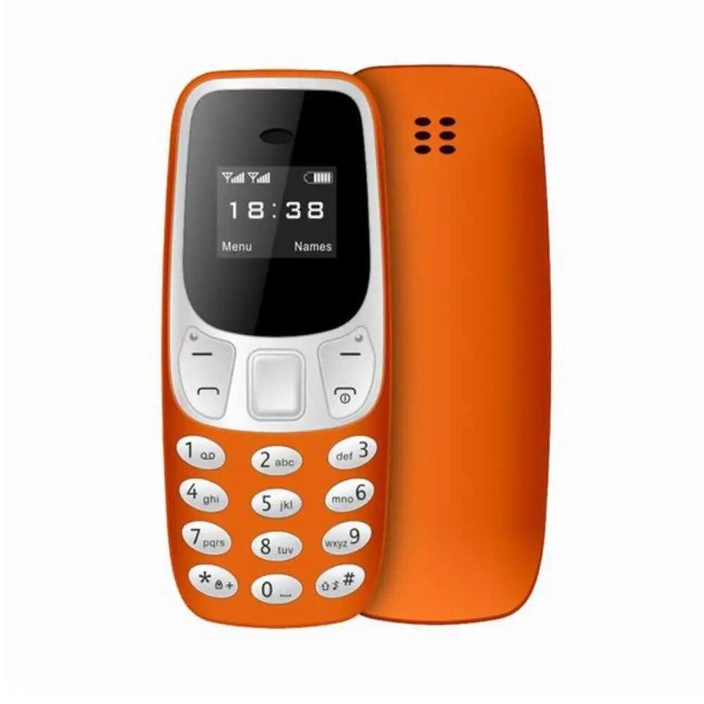 BM10 Mini-Handy mit Dual-Sim-Karte und MP3-Player, freigeschaltetes FM-Handy, Sprachwechsel-Wähltelefon, kabelloses Headset orange