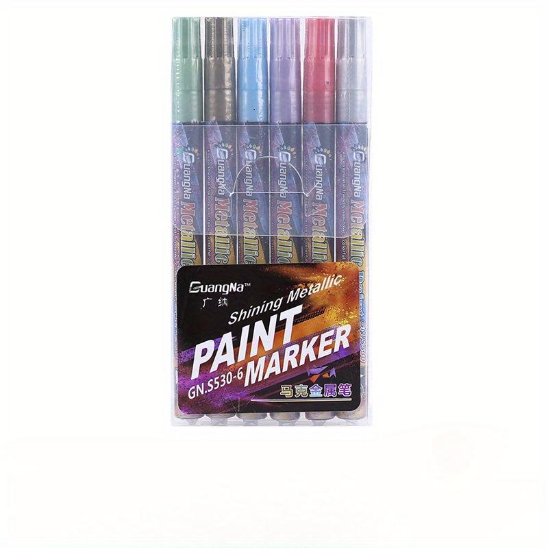 24 Farben Metallic-Marker-Stifte Extrafeine Spitze Stift Kunst Permanentmarker Malerei für Karten Signatur Schriftzug Metallic-Marker-Stifte-Set DIY-Zeichnung