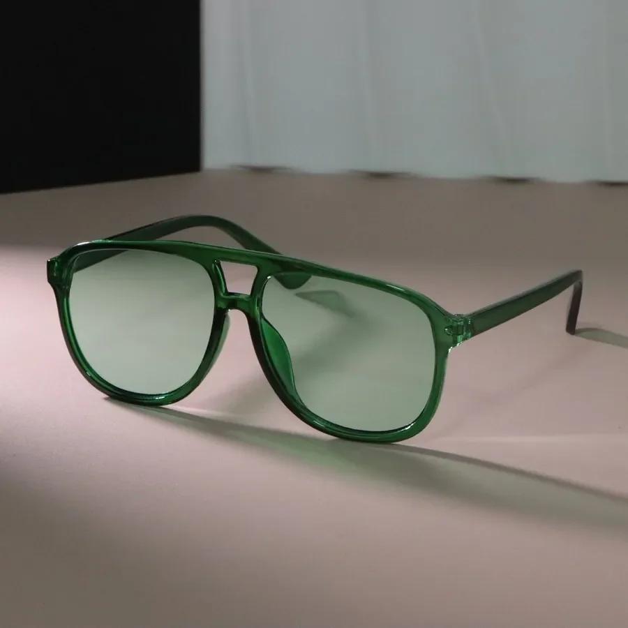 Luxuriöse Sonnenbrille mit großem Rahmen Damen Herren Quadratische Sonnenbrille Damen Lässig Grüne Farben Spiegel Designer Marke Mode