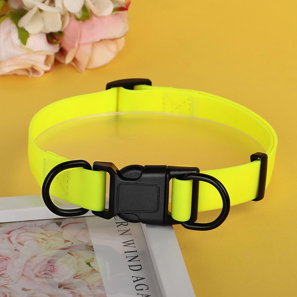 Buntes PVC-Hundehalsband, wasserdichtes PVC-Hunde-Schwimmhalsband, Haustier-Outdoor-Reisehalsband, verstellbar für kleine, mittelgroße und große Hunde M 30-50cm