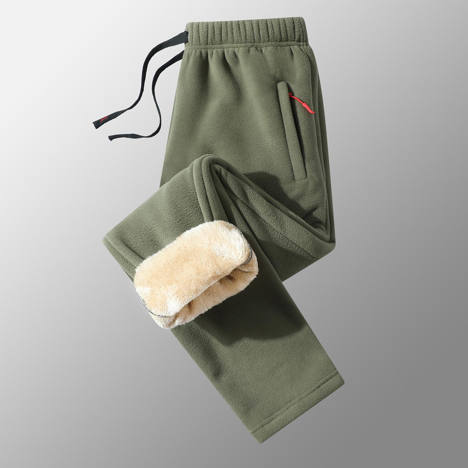 Herren Fleece-Jogginghose, warme Winterhose, tägliche Freizeithose, lange Jogginghose, mehrfarbig, Herbst, männlich, einfarbig 7XL armee grüne