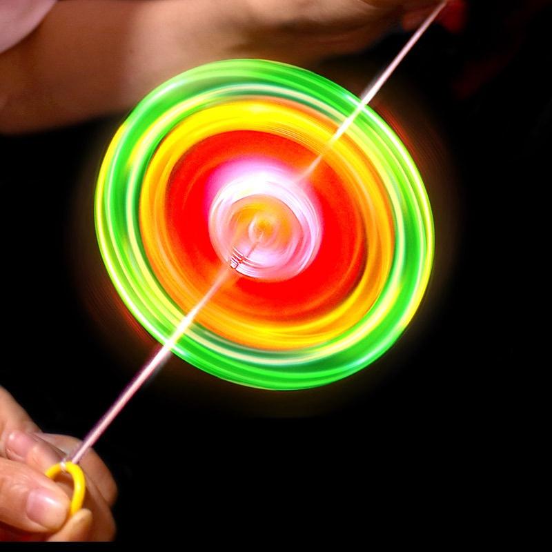 3 stücke Neue Leucht Hand Ziehen Leuchtend Blinkende Seil Schwungrad Spielzeug Led Licht Spielzeug Neuheit Kinder Schwungrad Flash Gyro Geschenk spielzeug