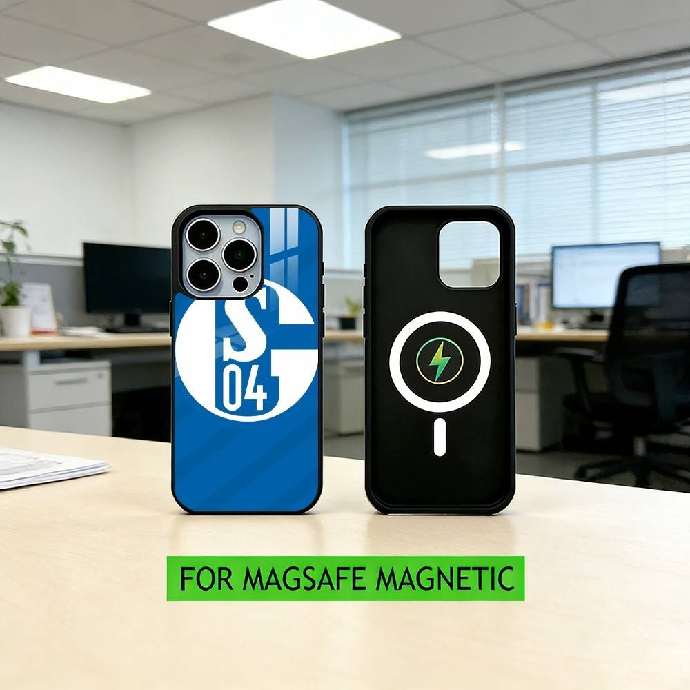 S-Schalke 04-PC Handyhülle Für iPhone17,16,15,14,13,12,11 Plus,Pro Magnetisch Für Magsafe Kabelloses Laden iPhone14PRO
