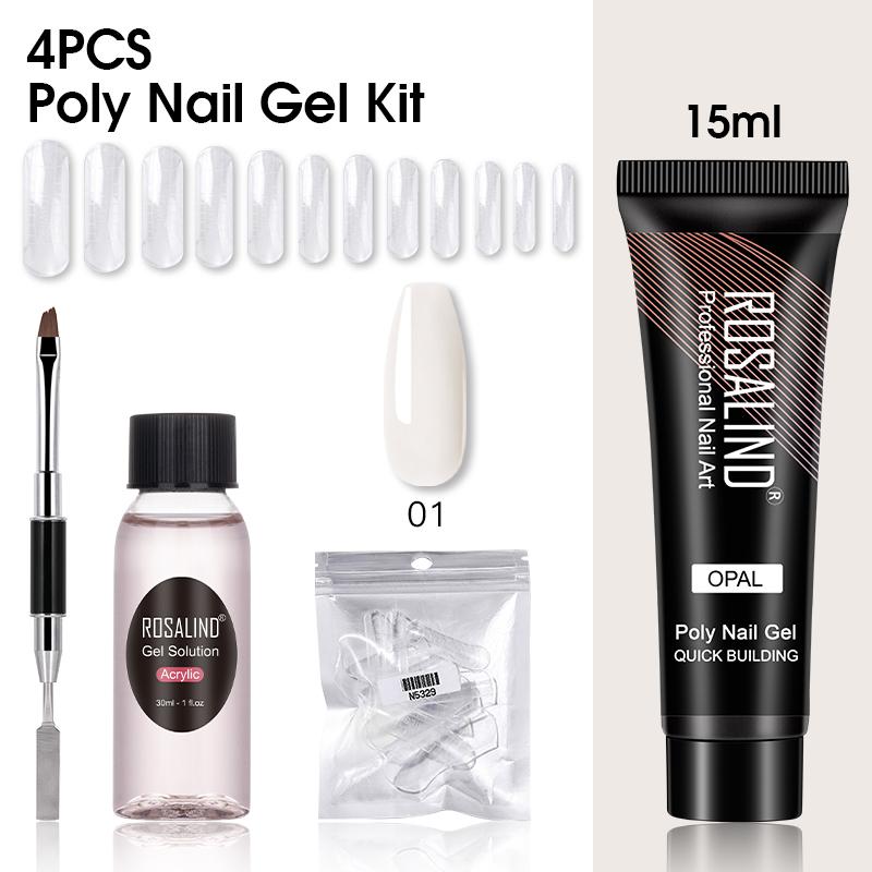 ROSALIND 15ml Poly Nagel Gel Kit Verlängerung UV Gel Nagellack Quick Builder Verlängerung Für Nägel Verlängerung Kunst Design