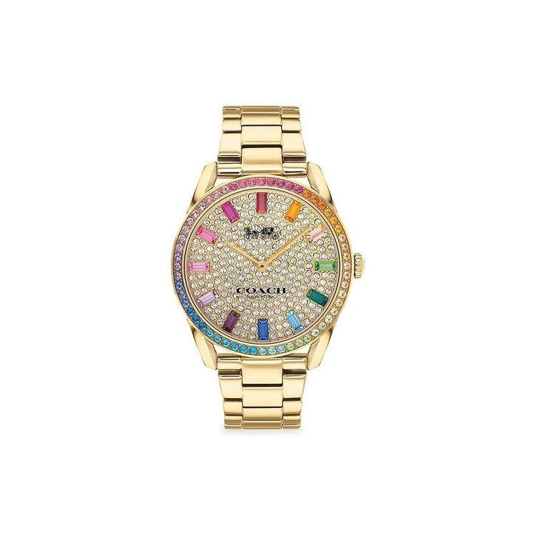 Coach Preston Serie Quarz Uhr Stahlarmband 36mm Gold Zifferblatt Damenuhren 14503657 14503657