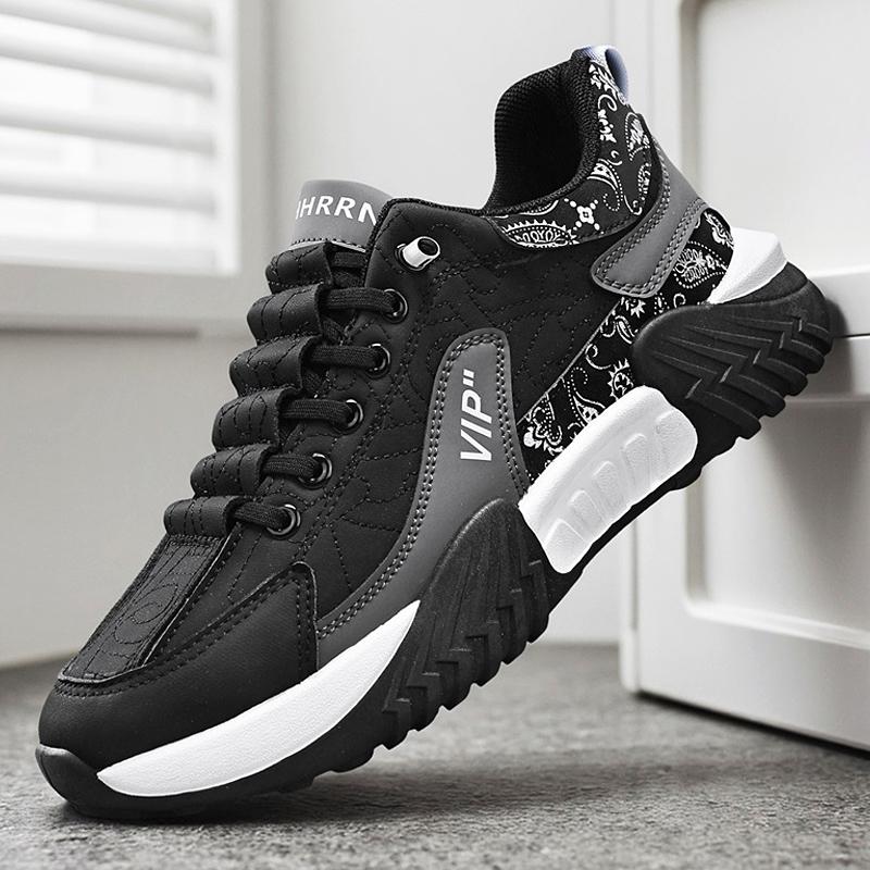Herrenschuhe Sneaker Herren Freizeitschuhe Luxuriös Atmungsaktiv Herren Walking Schuhe Trend für Herren Laufschuhe Herrenschuhe Hip Hop Streetwear 43 schwarz